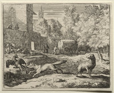 Reynard the Fox: Reynard Chasing Hens. av Allart van Everdingen