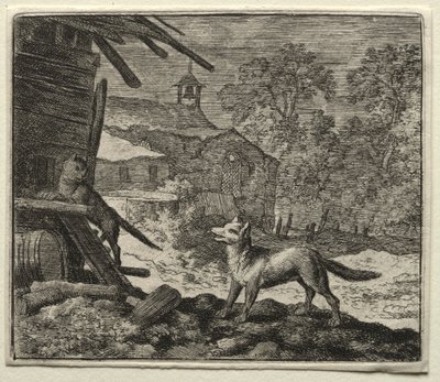 Reynard räven: Reynard bedrager katten. av Allart van Everdingen