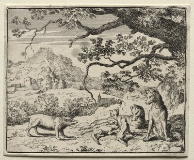 Reynard the Fox: The Badger kallar Reynard till domstolen. av Allart van Everdingen
