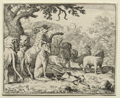 Reynard the Fox: The Benediction given to Reynard. av Allart van Everdingen