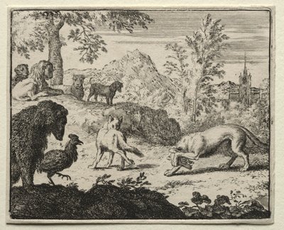 Reynard the Fox: Kampen mellan Reynard och vargen. av Allart van Everdingen