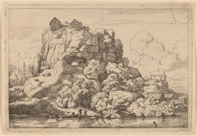 Flod vid foten av en hög klippa, troligen ca. 16451656. av Allart van Everdingen