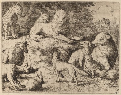 Djuren presenterar sina anklagelser mot Reynard, förmodligen ca. 16451656. av Allart van Everdingen