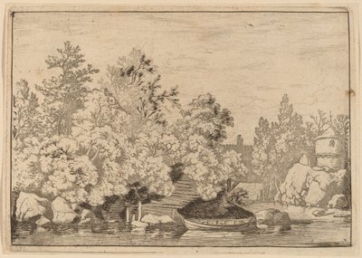Cudgel Dam och Covered Bridge av Allart van Everdingen