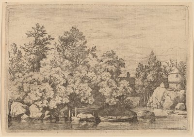Cudgel Dam och Covered Bridge, förmodligen ca. 16451656. av Allart van Everdingen