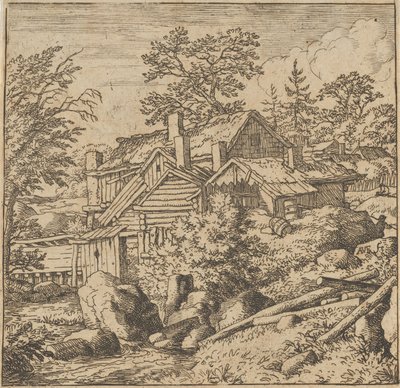 Hamlet på bergssidan, mitten av 1600-talet, mitten av 1600-talet. av Allart van Everdingen