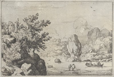 Klippan mitt i floden, 1600-talet., 1600-talet. av Allart van Everdingen