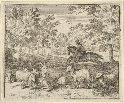 Herden till häst jagar hjorten, 1650-75. av Allart van Everdingen