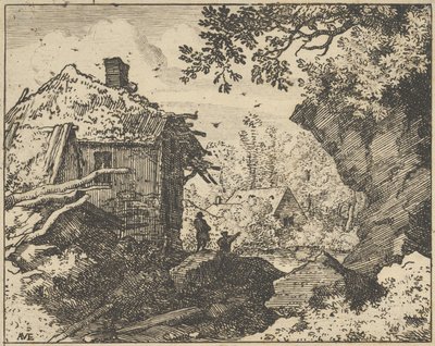 Halmkojan sedd bakifrån, 1600-talet. av Allart van Everdingen