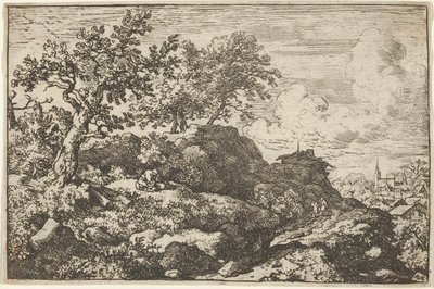 De två bönderna som sitter på kullen, 1600-talet. av Allart van Everdingen