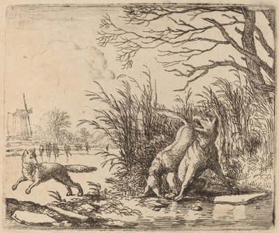 The Wolves on the Ice, förmodligen ca. 16451656. av Allart van Everdingen