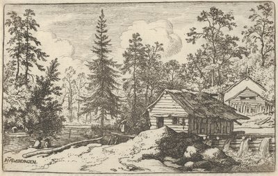 Kvinnan tittar mot båten, 1600-talet. av Allart van Everdingen
