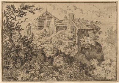 Three Cottages on a Rock, förmodligen ca. 16451656. av Allart van Everdingen
