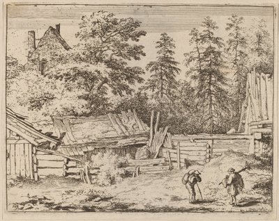 Tre stugor, troligen ca. 16451656. av Allart van Everdingen