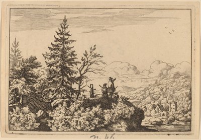 Två män på en kulle, förmodligen ca. 16451656. av Allart van Everdingen
