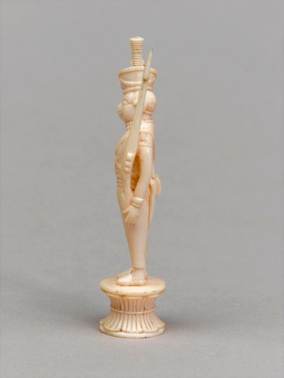 Vit bonde, schackpjäs, Indien, 1820 ca av Allen Edward Everitt
