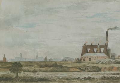Wolverhampton - South View: akvarellmålning, och [c 1830] av Allen Edward Everitt