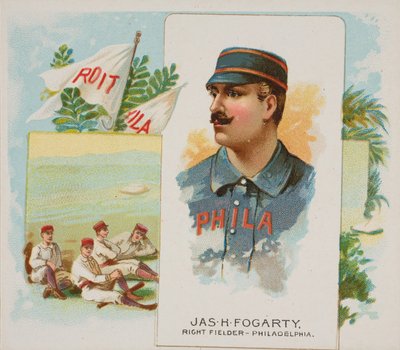 James H. Fogarty, högerfältare, Philadelphia, från Worlds Champions, Second Series N43..., 1888. av Allen and Ginter