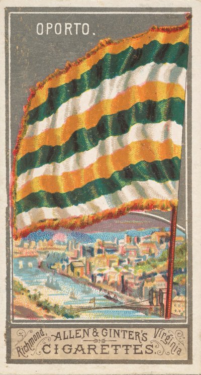 Porto, från City Flags-serien N6 för Allen & Ginter Cigarettes Brands, 1887. av Allen and Ginter