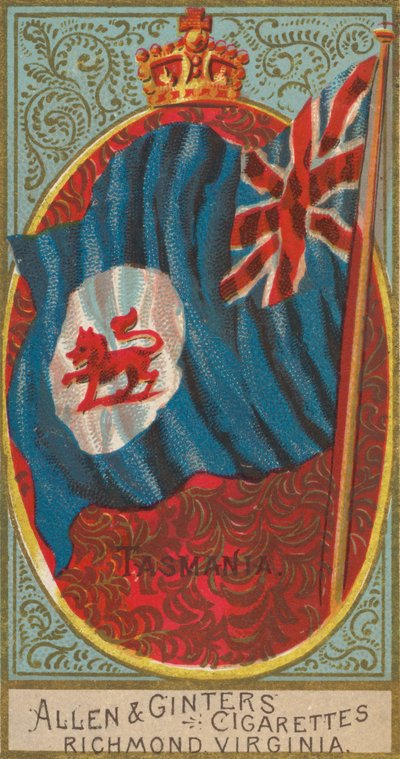 Tasmania, från Flags of All Nations, Series 2 N10 for Allen & Ginter Cigarettes Brands, ..., 1890. av Allen and Ginter