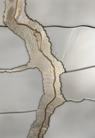 ”Gilded Fissure” – abstrakt av Alma