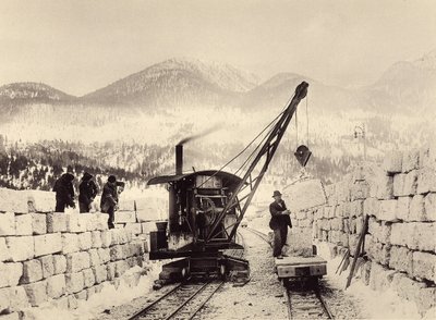 Byggandet av Worcheiner-tunnlarna, påbörjat 1897. foto 1905 (foto) av Alois Beer
