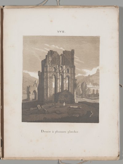 Litografins konst: Italiensk kyrkruin, tavla XVII av Alois Senefelder