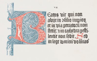 Litografins konst: Psaltaren - Initial B, plansch VIII av Alois Senefelder