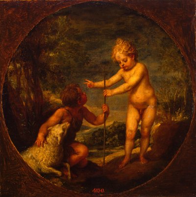 Kristus och Johannes Döparen som barn, ca 1665 av Alonso Cano