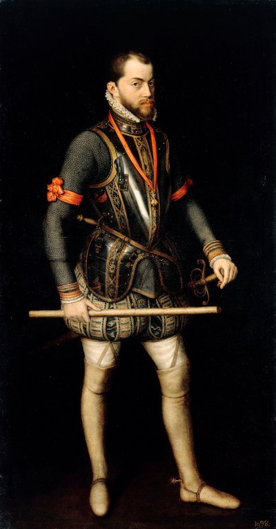 ""Porträtt av Filip II (1527-1598), kung av Spanien"" (Porträtt av Filip II (1527-1598), kung av Spanien och Portugal) Målning av Alonso Sanchez Coello (1531-1588) Olja på duk Dim 187x100 cm Staatliche Museen, Berlin av Alonso Sánchez Coello