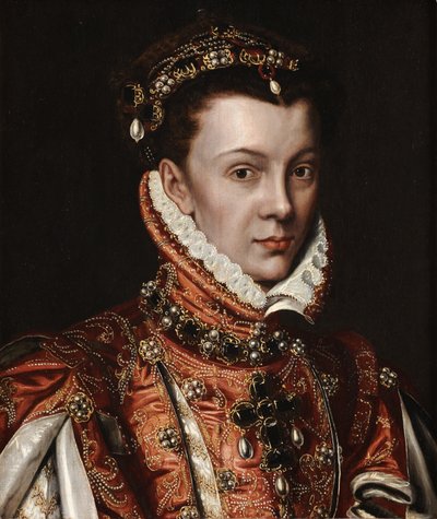 Porträtt av Elisabet av Valois av Alonso Sánchez Coello