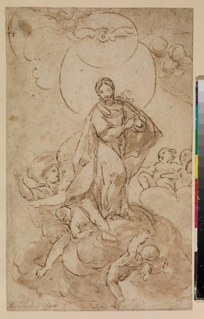 Jungfru av den obefläckade avlelsen, recto, 1600-talet av Alonso del Arco