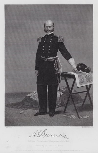 Ambrose Everett Burnside (gravyr) av Alonzo (after) Chappel
