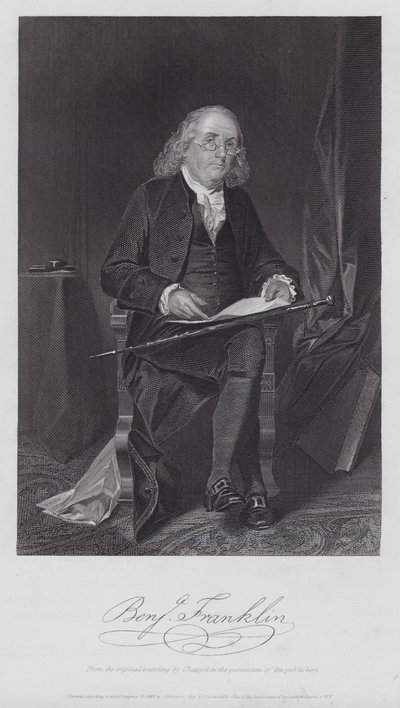 Benjamin Franklin (gravyr) av Alonzo (after) Chappel