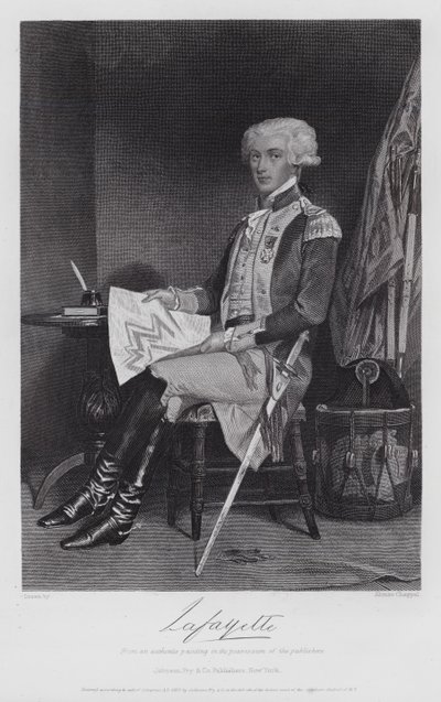 Gilbert Motier De Lafayette (gravyr) av Alonzo (after) Chappel