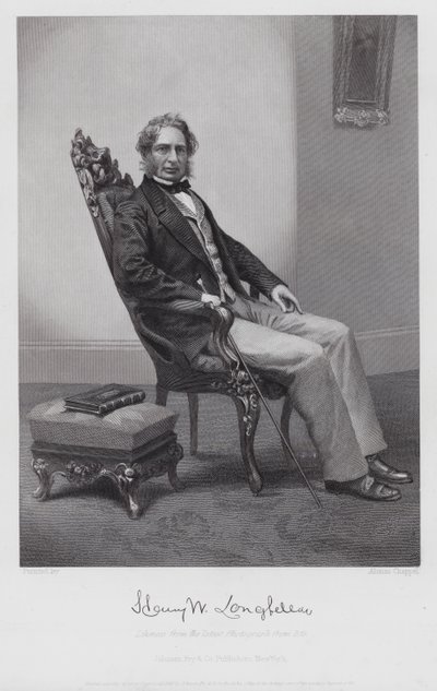 Henry Wadsworth Longfellow (gravyr) av Alonzo (after) Chappel