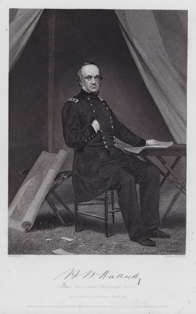Henry Wager Halleck (gravyr) av Alonzo (after) Chappel