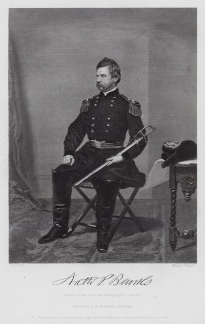 Nathaniel Prentiss Banks (gravyr) av Alonzo (after) Chappel
