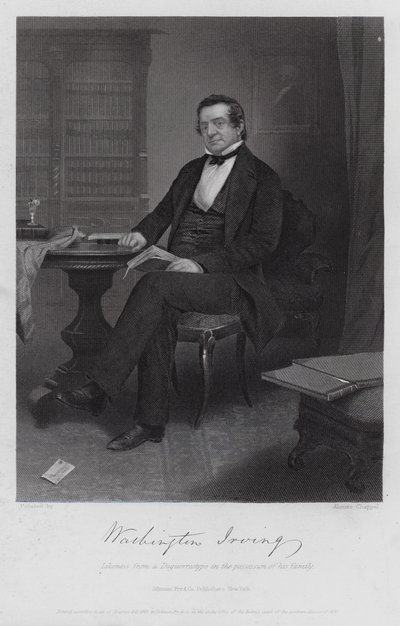 Washington Irving (gravyr) av Alonzo (after) Chappel
