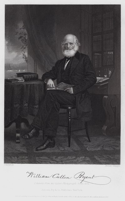 William Cullen Bryant (gravyr) av Alonzo (after) Chappel