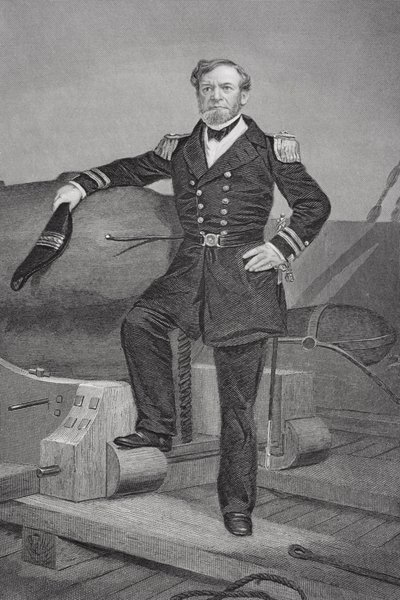 Portræt af admiral Andrew Hull Foote (1806-63) swed av Alonzo Chappel