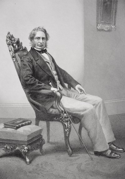 Porträtt av Henry Wadsworth Longfellow (1807-82) av Alonzo Chappel