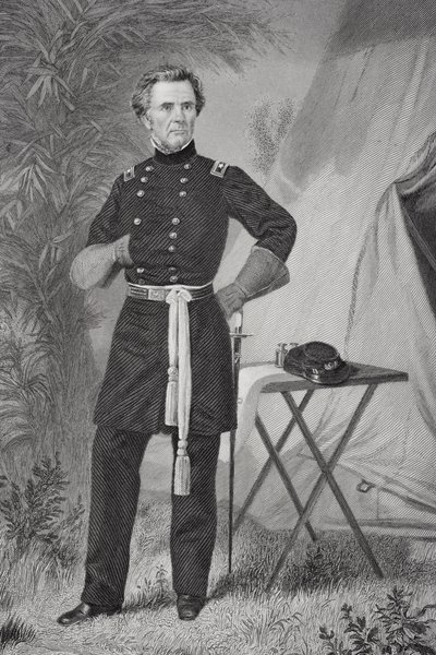 Porträtt av Ormsby MacKnight Mitchel (1809-62) (litho) av Alonzo Chappel