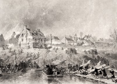 Attacken mot Fredericksburg, Virginia, från "National History of the War for the Union", 1860-talet av Alonzo Chappel