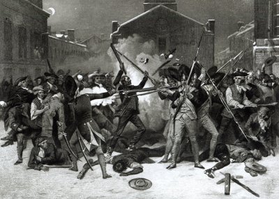Massakern i Boston, 5 mars 1770 av Alonzo Chappel