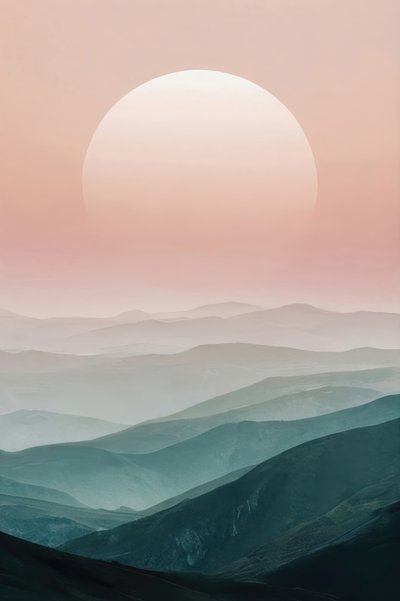 Pastellfärgat berg vid horisonten av Alpenglow Workshop