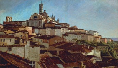 Siena, av Alfonso Hollaender (1845-1923), olja på duk på kartong, 31x51 5 cm av Alphons Hollaender