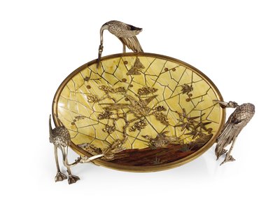 Bägare (Tazza), intarsia av Ferdinand Duvinage, andra hälften av 1800-talet (försilvrad och förgylld brons, elfenben och trä) (se även 476612) av Alphonse Gustave Giroux