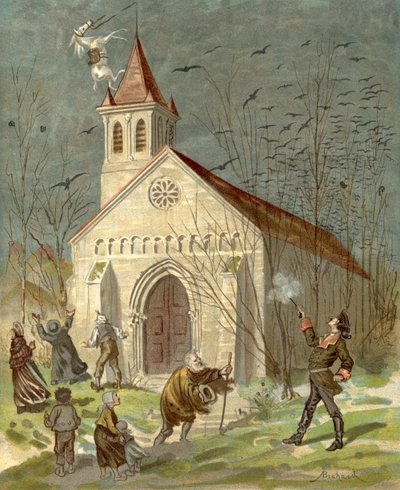 Baron Munchausens äventyr (chromolitho) av Alphonse Adolphe Bichard