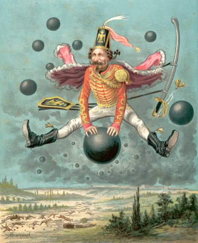 Baron Munchausens äventyr (chromolitho) av Alphonse Adolphe Bichard